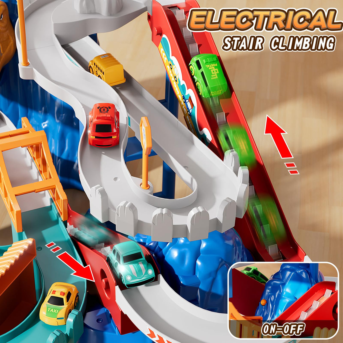 MSKOLER assembly guide for dinosaur race track setup