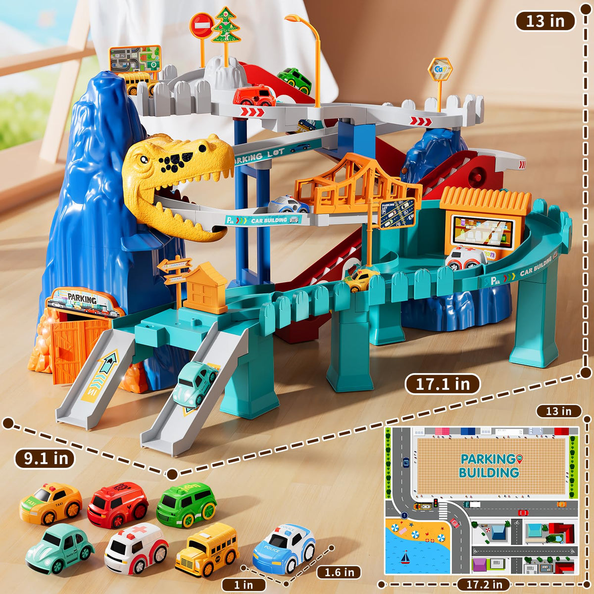 MSKOLER garage storage for organizing race cars after play