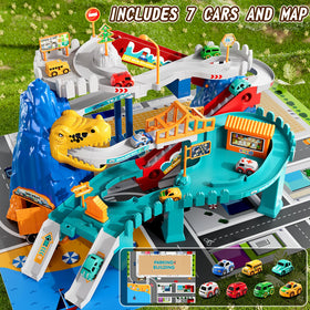 MSKOLER dinosaur race track supporting solo and group races