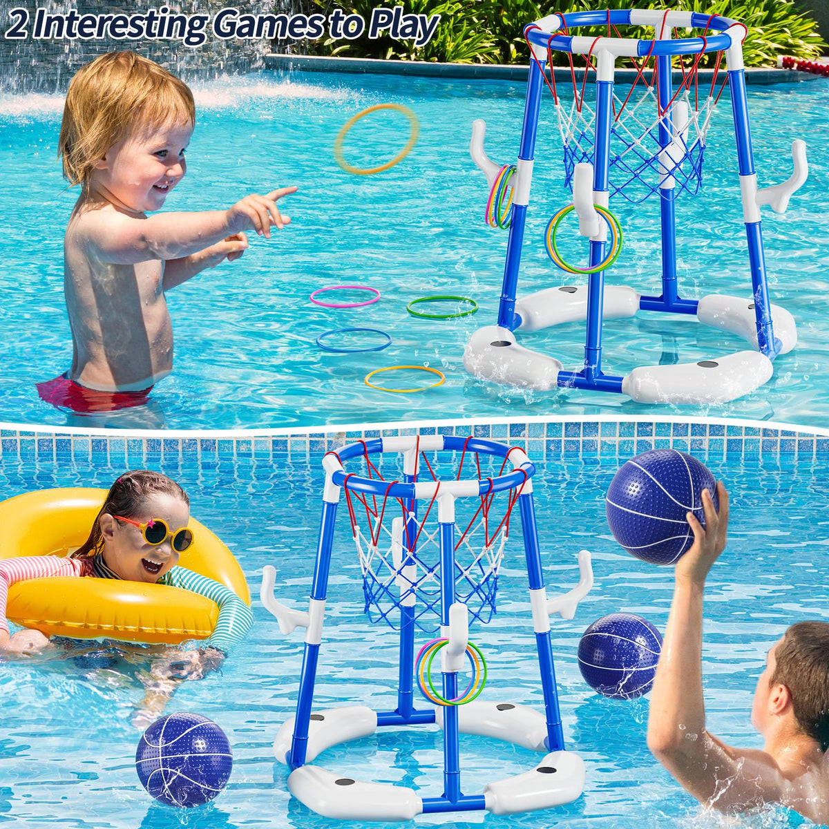 MSKOLER hoop assembly demonstrates quick setup for family pool time.