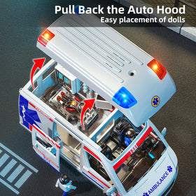 MSKOLER Friction-powered ambulance truck for active, effortless pushing play.