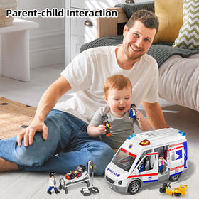 MSKOLER gift-ready ambulance toy for birthdays and holidays.