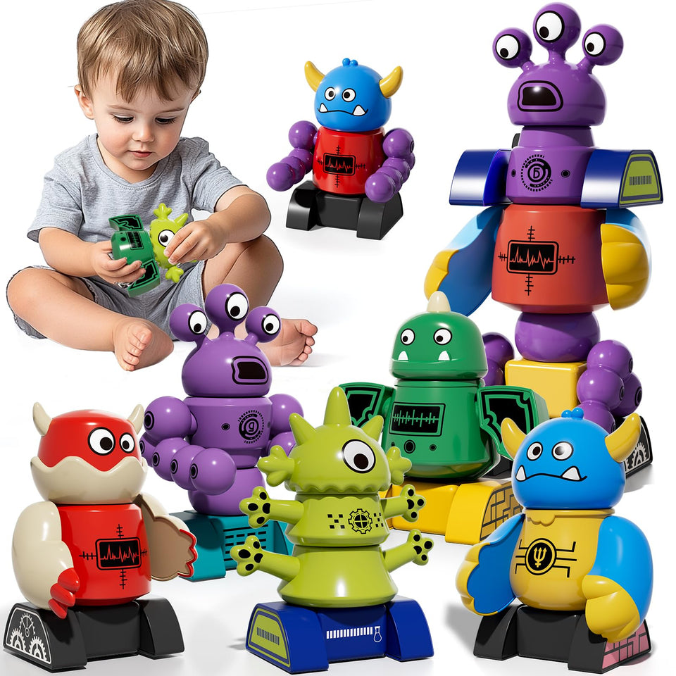 MSKOLER magnet robot set assembly for creative stacking play