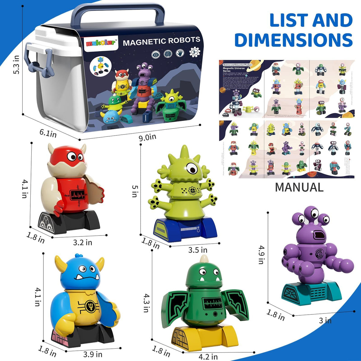 MSKOLER magnet robot toy with toddler-friendly size and safe design