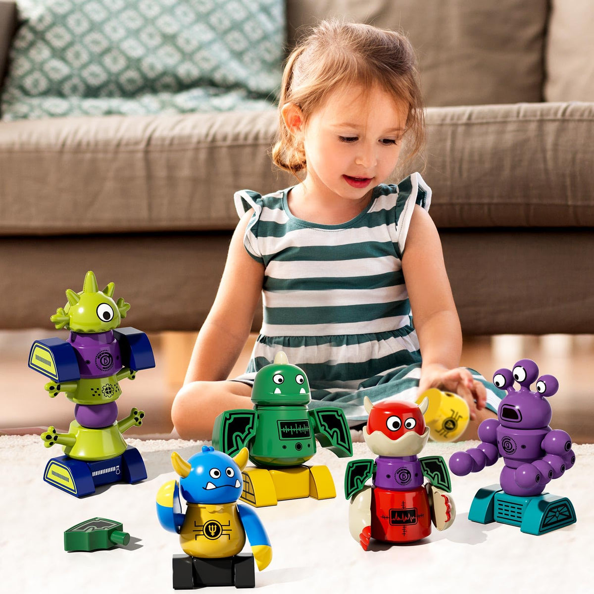 MSKOLER magnet robot storage box keeps playroom organized