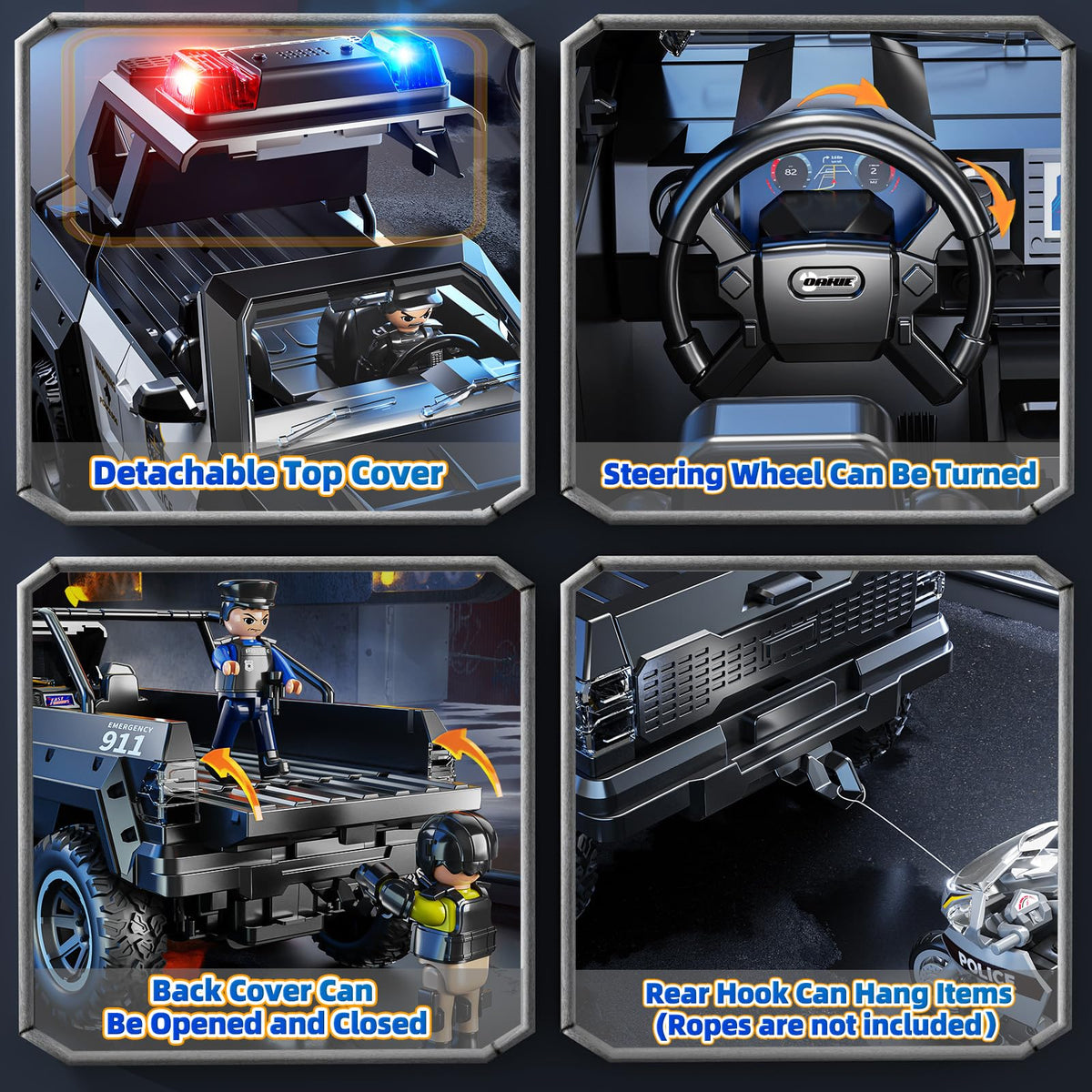 MSKOLER police toy suitable for solo or group play and learning cooperation.