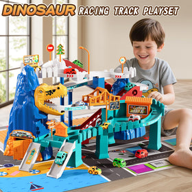 MSKOLER map and stickers for personalizing the dinosaur race track