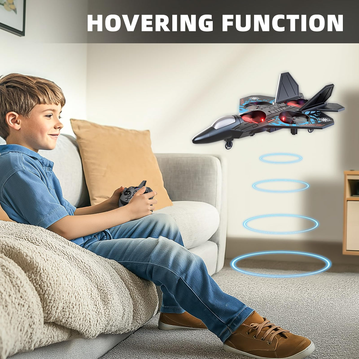 MSKOLER RC airplane with three-speed modes for beginners to enthusiasts.