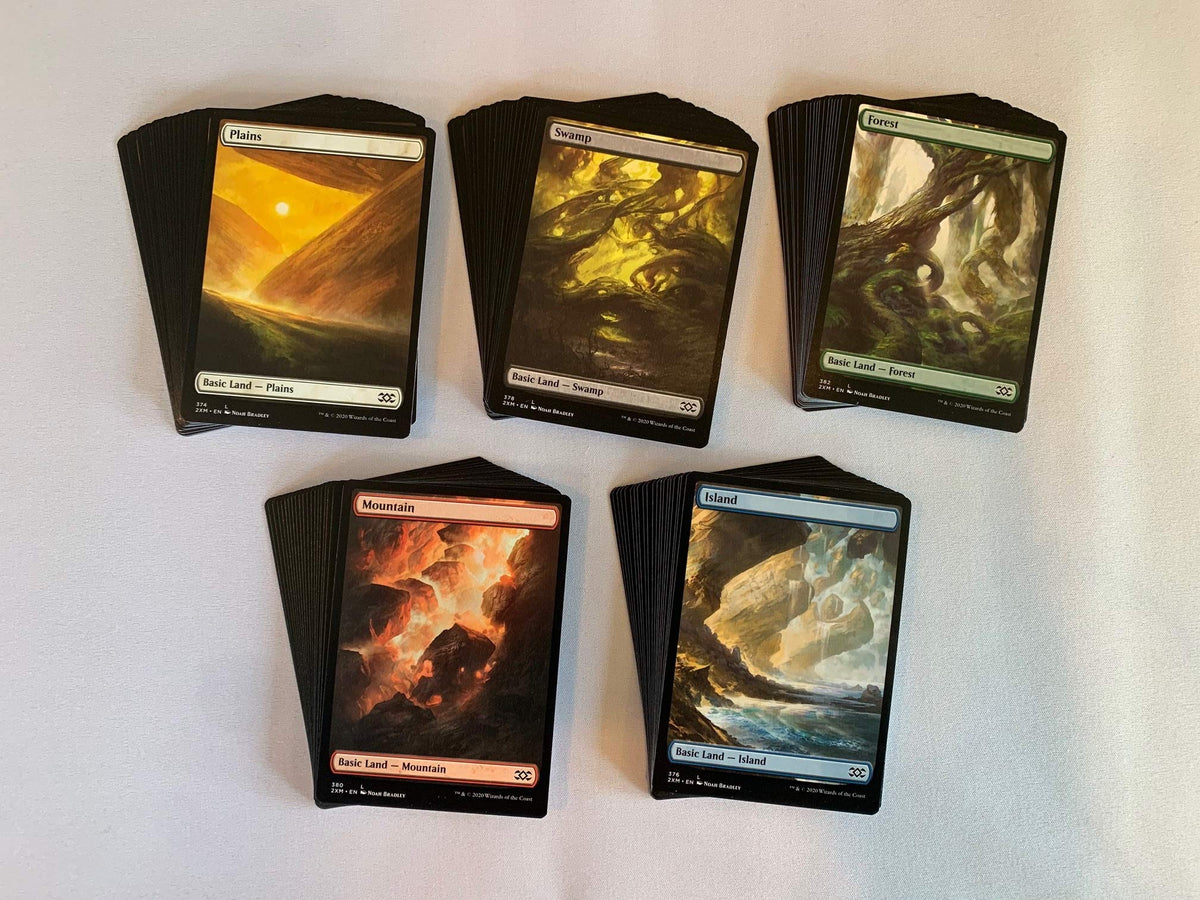 MTG Decks & More 100 full-art basic lands for deck building.