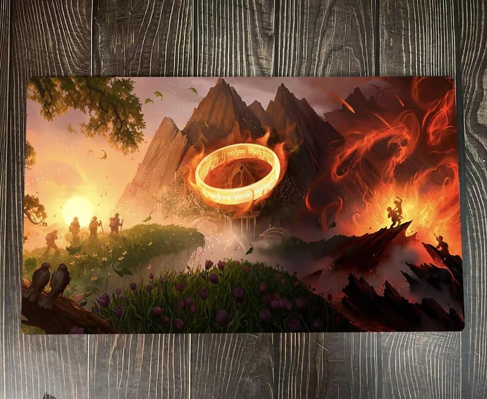 MTG Decks & More premium Lord of the Rings playmat enabling smooth gameplay and card protection.