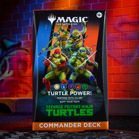 MTG Turtle Power deck front shows vibrant turtle artwork for immersive play