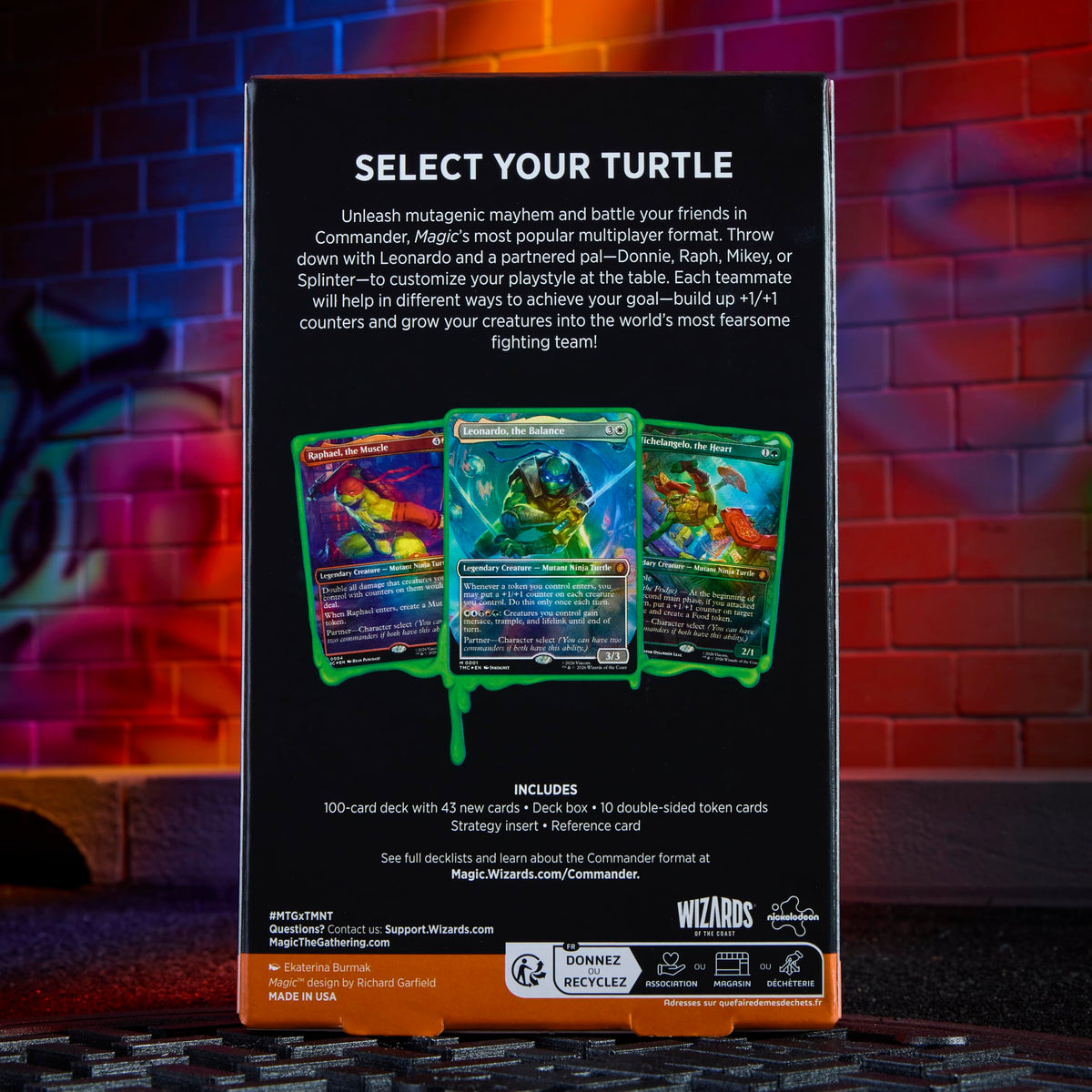 MTG Turtle Power packaging showcases the complete 100-card deck