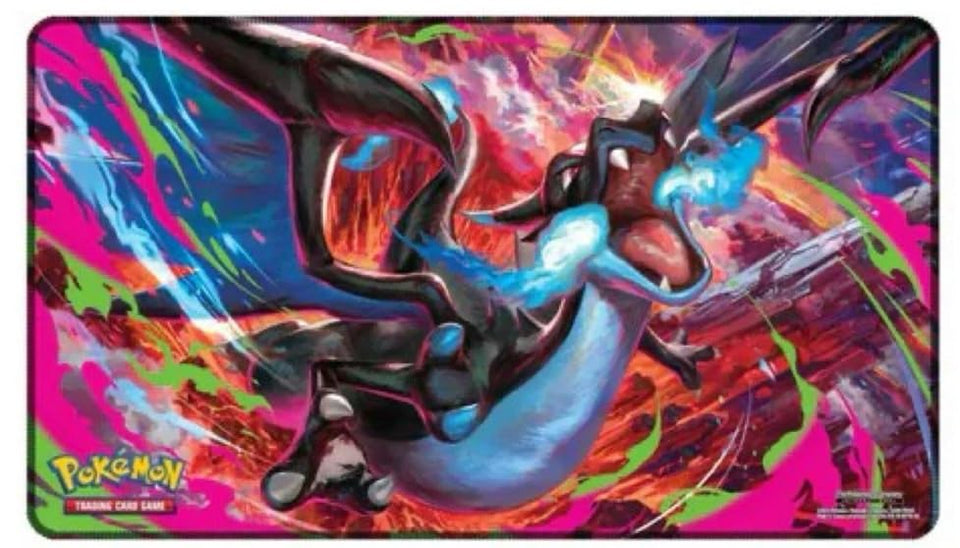 MTG Decks and More Mega Charizard Playmat with Charizard design on a durable silicone surface for smooth play