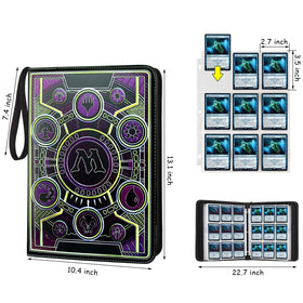 MTGPRO binder open pages illustrating 9-pocket capacity for 720 cards