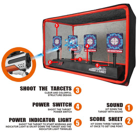 MTISGREAT flashing lights and sounds for arcade-style target practice.