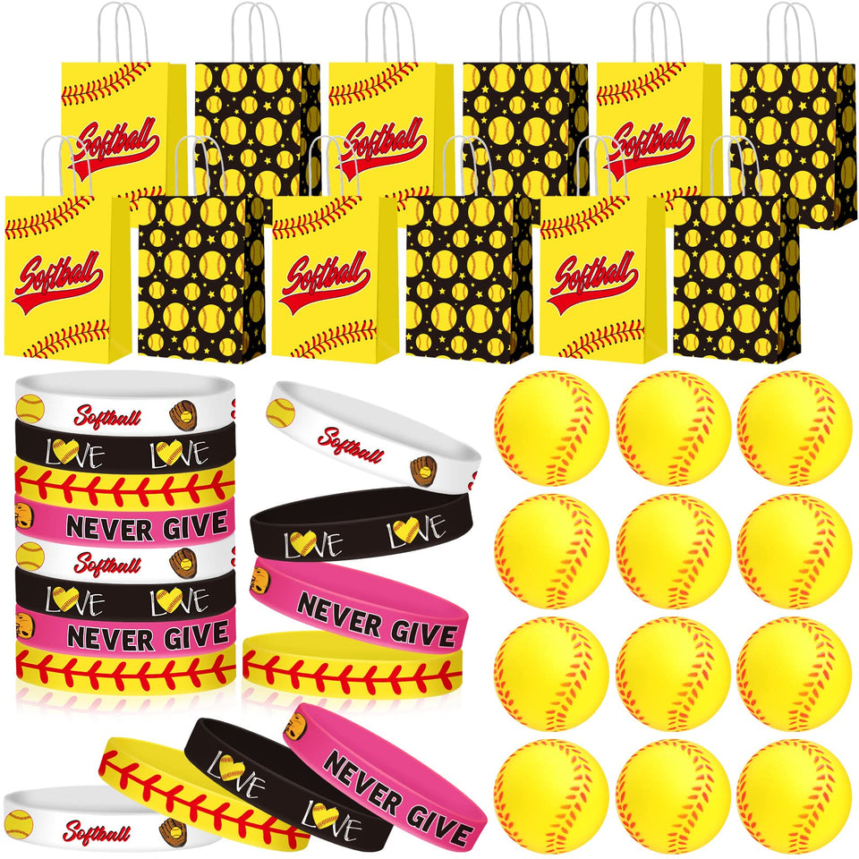 MTLEE softball bags 8-3x5-9x3-1in perfect for party favors and treats