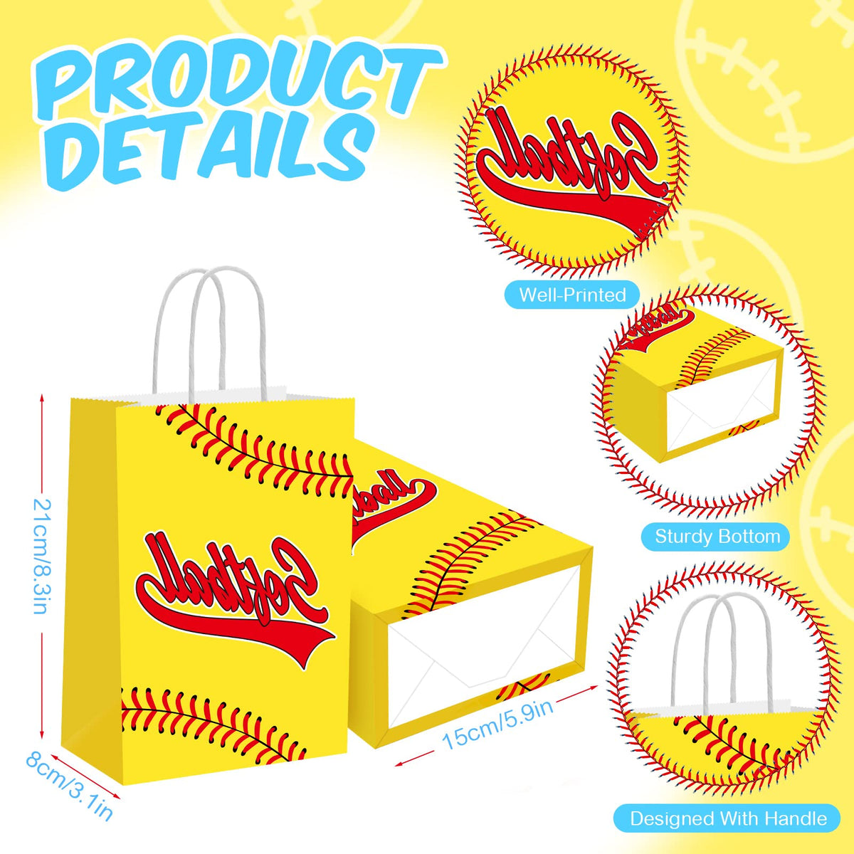 MTLEE softball bags colorful print elevates party decor and gift presentation