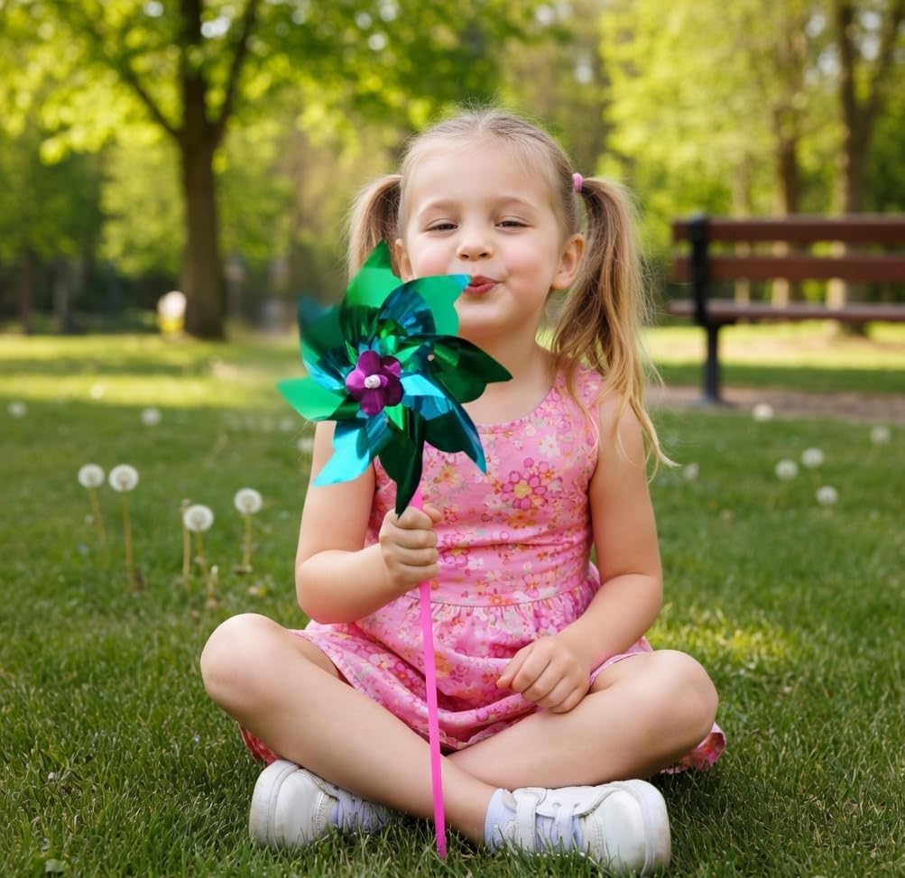 MTOMDY assorted color pinwheels packaged for parties and gifts.