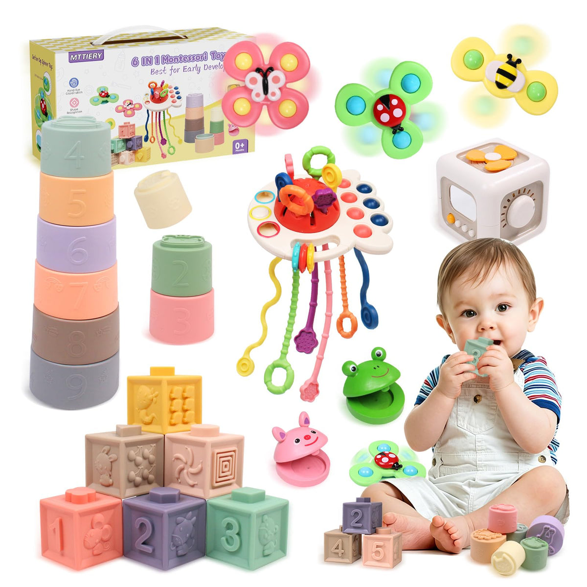 MTTIERY pull-string toy engages baby's fine motor skills.