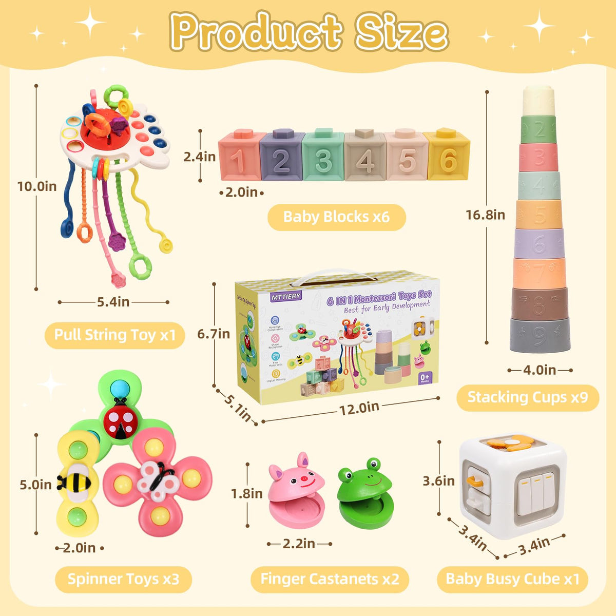 MTTIERY teether toy soothes gums with safe silicone textures.