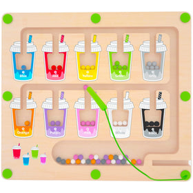 MTYOKILN Magnetic Color and Number Maze board with beads for color recognition practice.