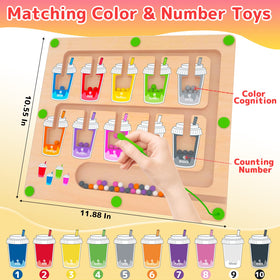 MTYOKILN magnetic wand and beads in action to improve fine motor skills.