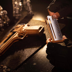 Completed MU Desert Eagle puzzle displayed as a desk centerpiece