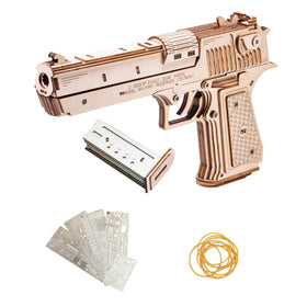 MU Desert Eagle wooden puzzle in progress, a satisfying adult DIY build