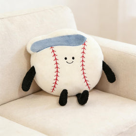 MUALML baseball pillow soft texture close-up highlights plush fabric you can hug.