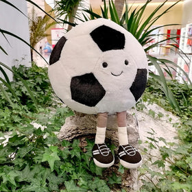 MUALML soccer pillow with legs side view showing extended height for comfort