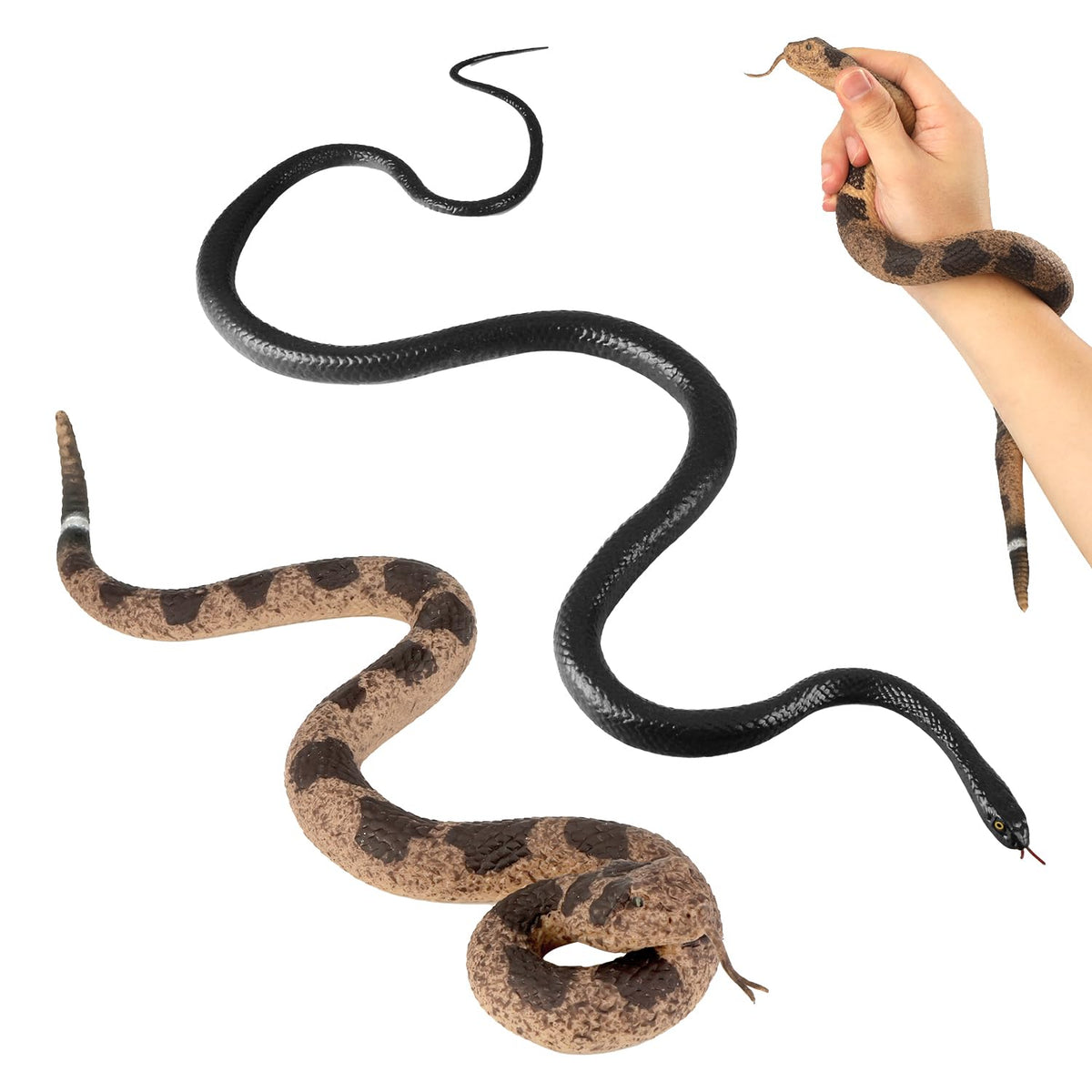 MUCOOS fake snake in garden deters birds naturally.