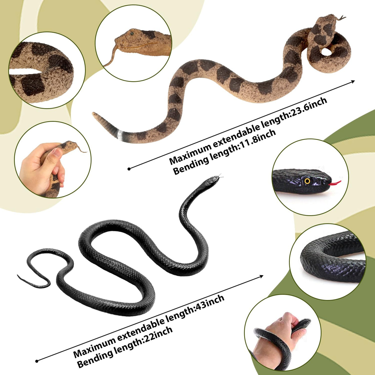 MUCOOS prank kit with two snakes enables playful setups.