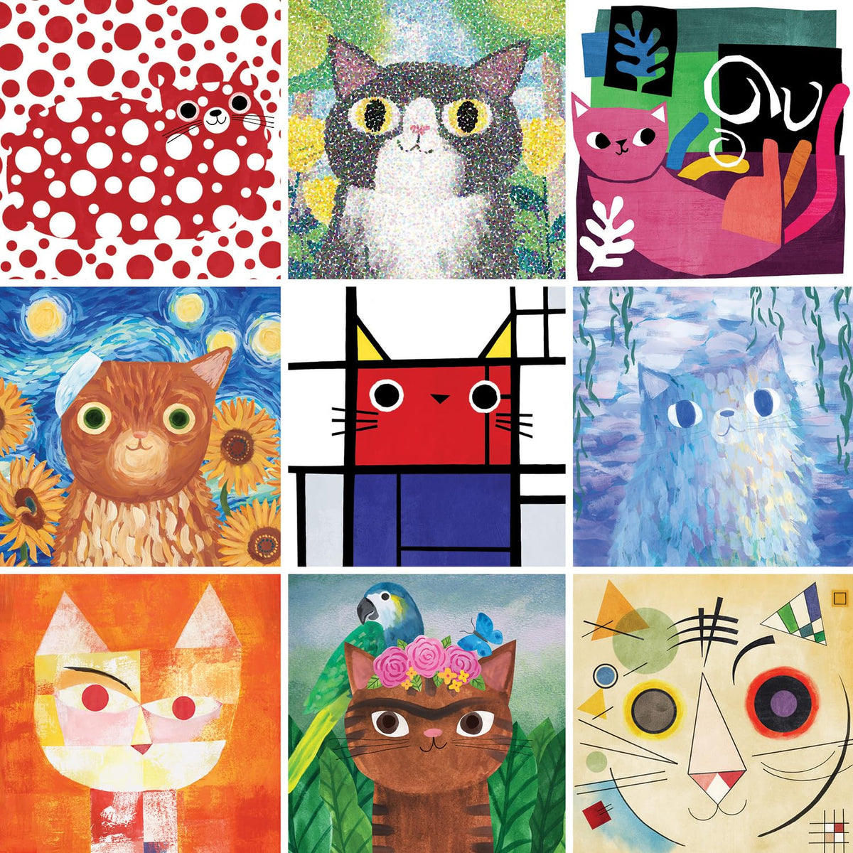 Mudpuppy Artsy Cats storage box keeps the finished puzzle safe and gift-ready.