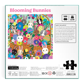 Mudpuppy Blooming Bunnies puzzle for ages 8+, ideal family pastime.