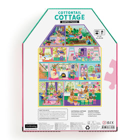 Mudpuppy Cottontail Cottage Easter eggs and flowers splash color for engaging play.