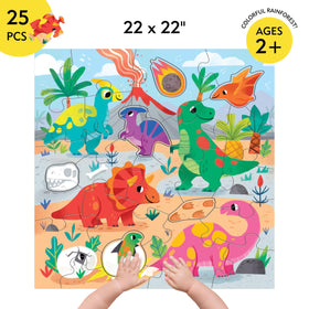 Mudpuppy Dinosaur Park storage box keeps pieces secure between uses.