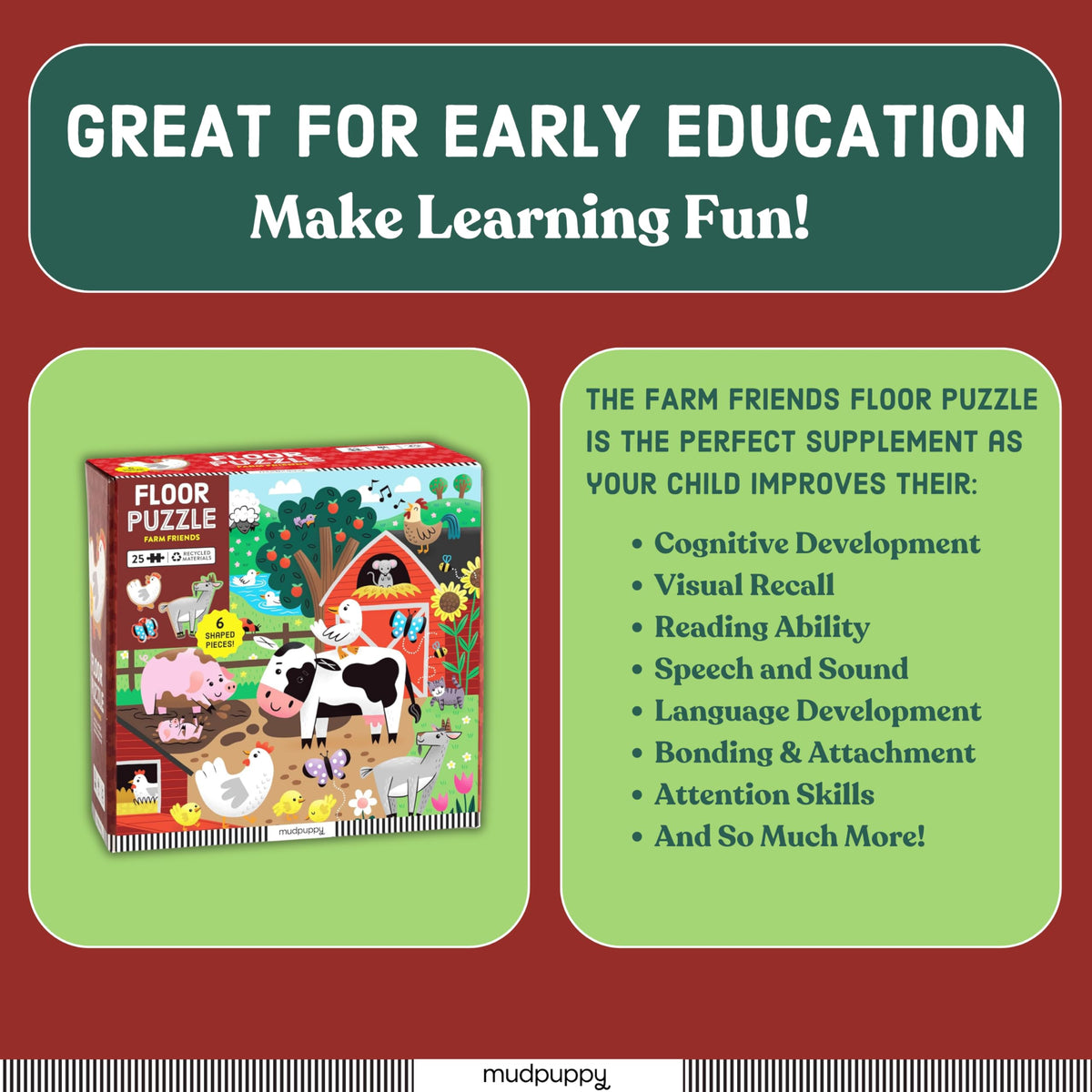 Mudpuppy Farm Friends promotes family bonding with screen-free play.