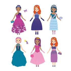 Mudpuppy Princess figures fit on the tin for mess-free dress-up