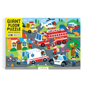Mudpuppy Rescue Vehicles ambulance scene promotes screen-free activity and coordination.
