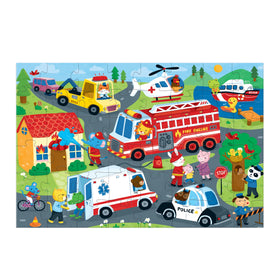Mudpuppy Rescue Vehicles police cars visual supports problem-solving during assembly.