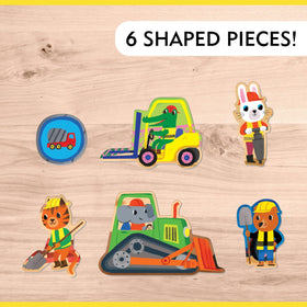 Mudpuppy six special-shaped pieces featuring animal workers inspire imaginative play