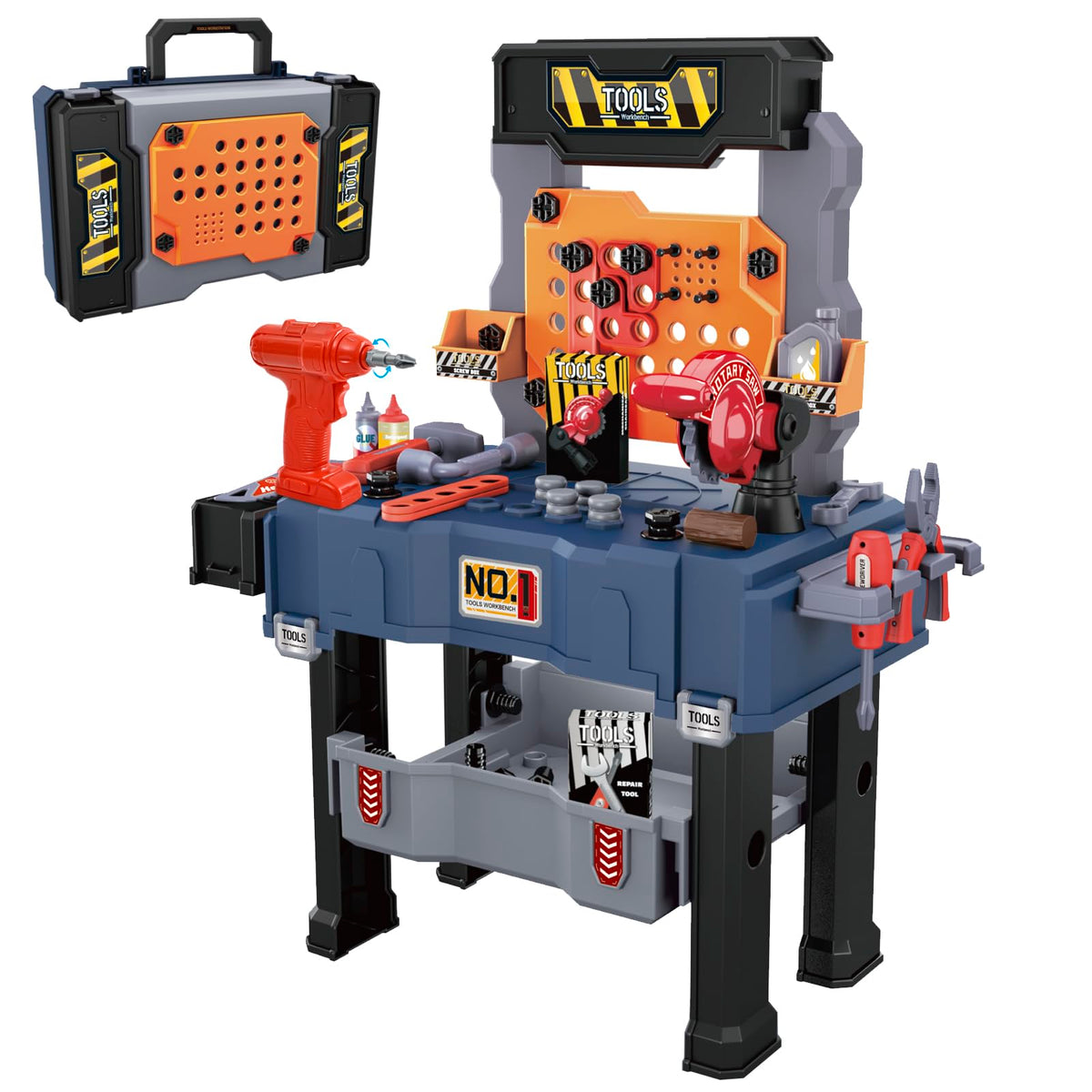 MUGEYMYD kids tool bench with electric drill for imaginative pretend play