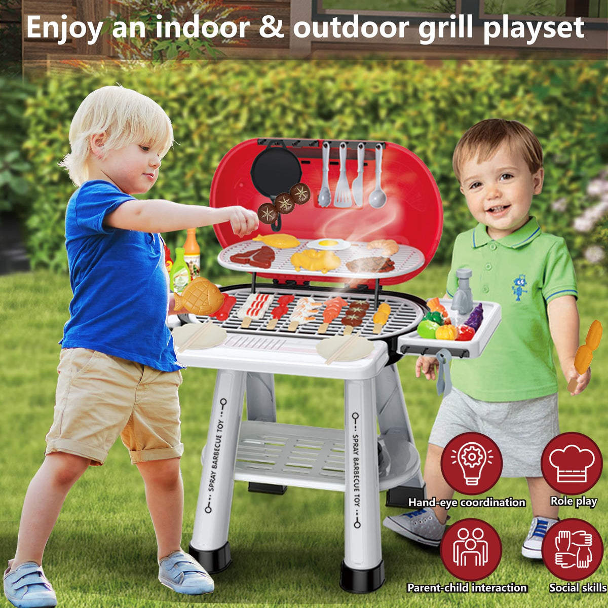 MUGEYMYD BBQ toy 74-piece set fueling creativity with diverse pretend foods