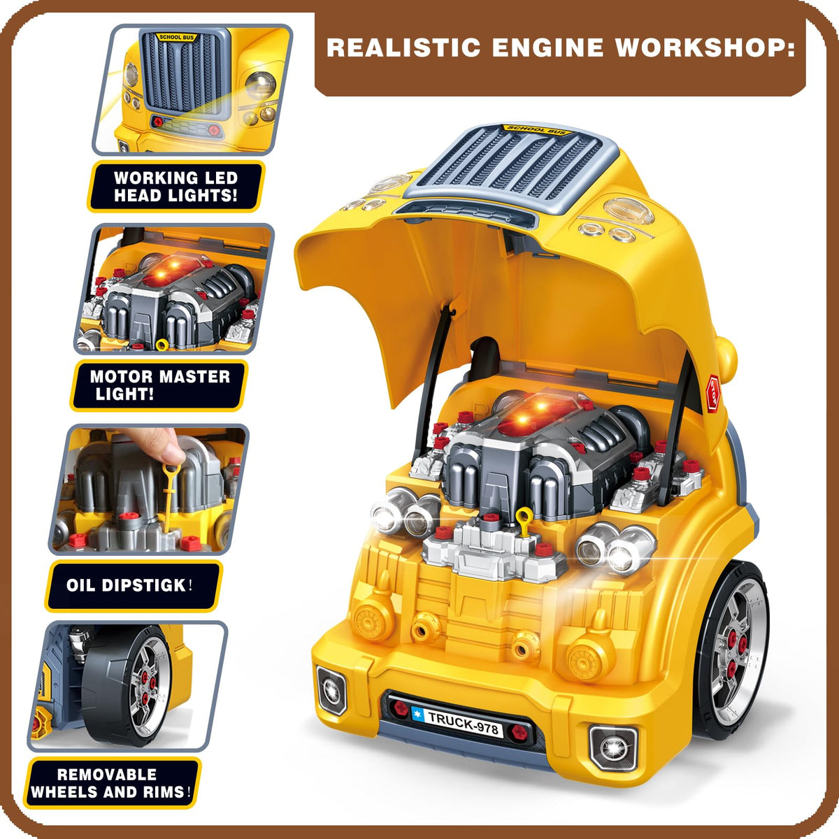 Mugeymyd premium ABS material toy kit for sturdy play.
