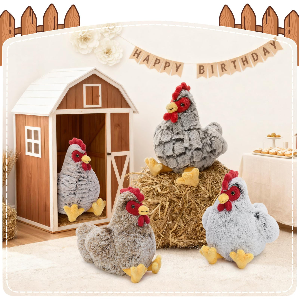 Muiteiur bulk hen stuffed animals for playrooms and sharing