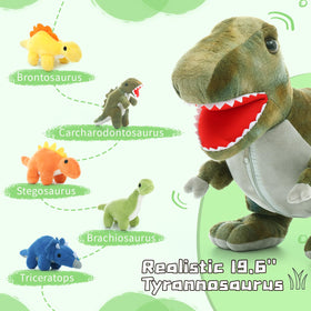 Muiteiur 3D embossed head and paws detail on plush dinosaur