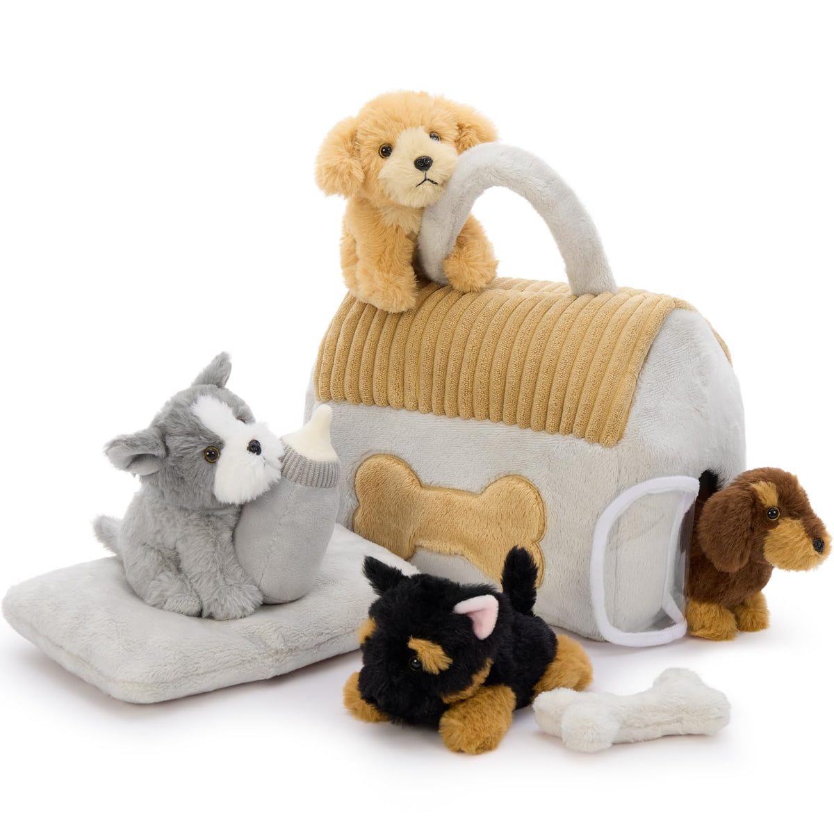 Muiteiur dog house plush 9.8-inch: cozy hideaway for imaginative play