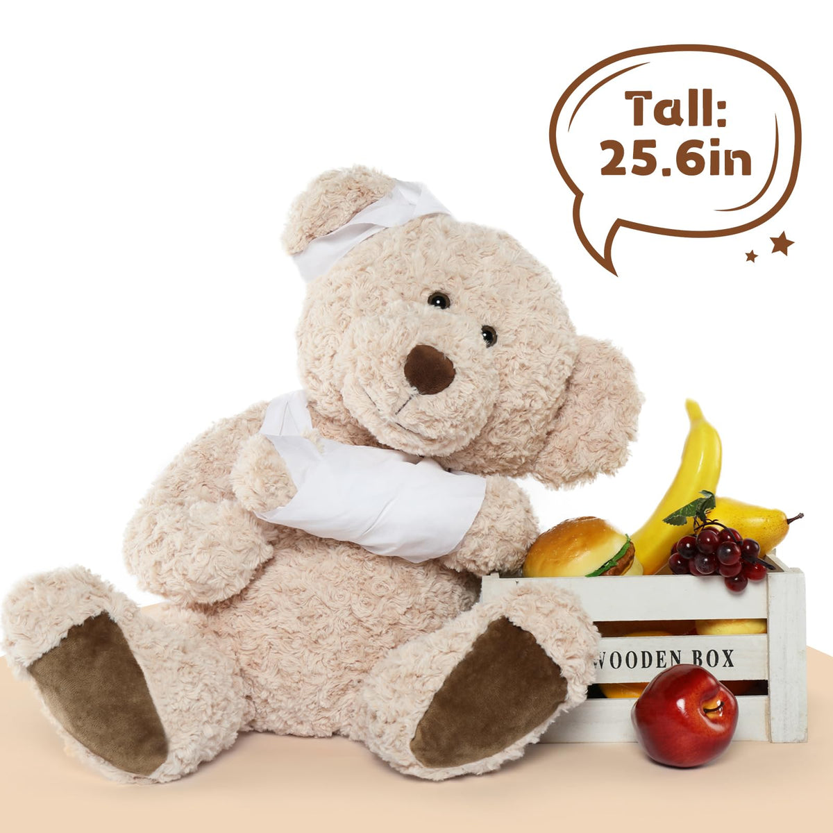 Gift-ready packaging of the Muiteiur bear makes a thoughtful get-well present.