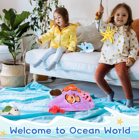 Muiteiur clownfish plush as a travel buddy during fun trips.