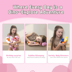 Muiteiur pink baby dinosaur plush one of the six dinos